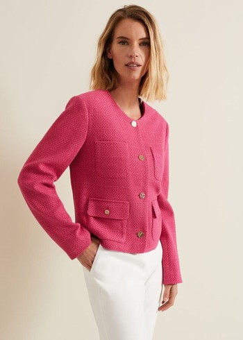 Phase Eight Ripley Boucle Jackets Pink Canada | KPJNLZ-405